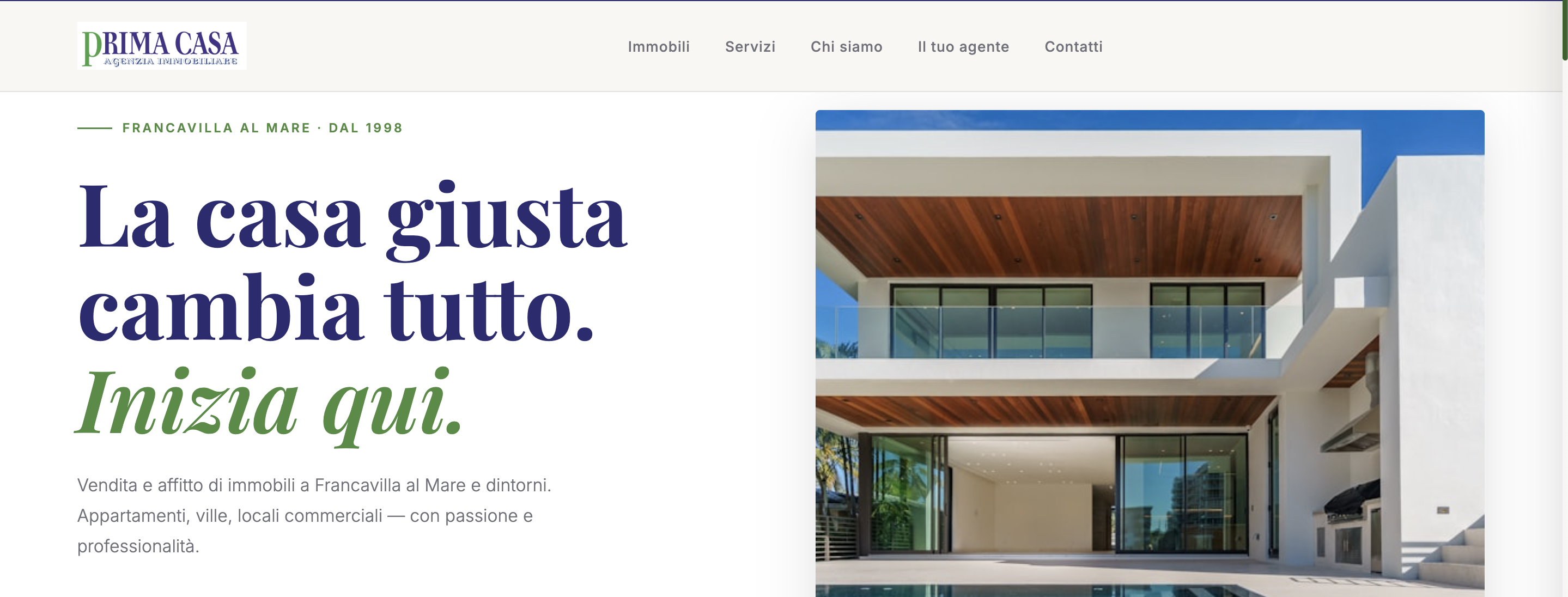 Agenzia Prima Casa — sito vetrina immobiliare realizzato a Chieti